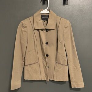 Lafayette 148 New York Tan Olive Green Blazer amazing quality! Petite Sz 2